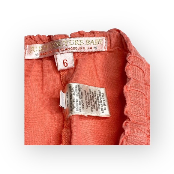 Juicy Couture Baby ♔ Easy Linen Pant ♔ Coral Pink ♔ Girl’s 6 6X ♔ Slouchy Chic ♔ - Picture 8 of 16